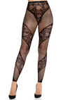 Schwarze gewagte Netzleggings mit faszinierender Spitzen Illusion von Leg Avenue