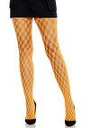Neonoranges aufregendes Netzbeinkleid mit modernem geometrischen Muster von Leg Avenue
