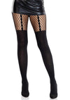Schwarze gewagte Strumpfhose mit verführerischem Straps Effekt von Leg Avenue