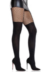 Schwarze gewagte Strumpfhose mit verführerischem Straps Effekt von Leg Avenue – Ansicht 2