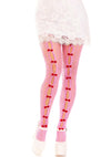 Pinke kokette Herz Netzstrumpfhose mit süßen Schleifen Details von Leg Avenue