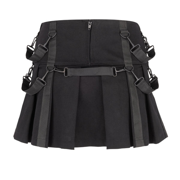 Denimrock mit Bondage-Details Schwarz | Aderlass