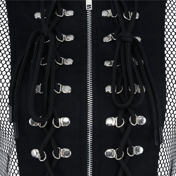 Ärmellose Weste mit Netzdetails | Aderlass