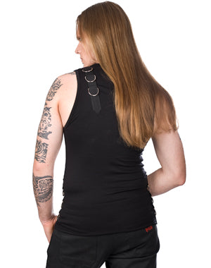Ärmelloses Top mit D-Ringen Schwarz | Aderlass
