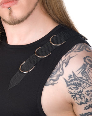 Ärmelloses Top mit D-Ringen Schwarz | Aderlass