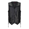 Schwarze Biker-Weste aus echtem Leder Schwarz | Aderlass