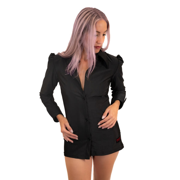 Vamp Blouse Schwarz für düstere EleganzSchwarz | Aderlass
