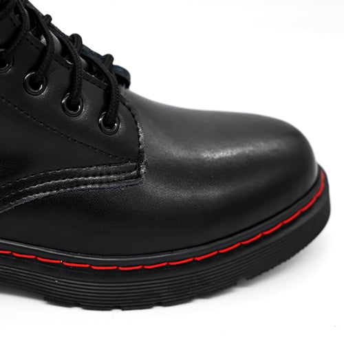 10‑Loch Schnürung - klassische Biker-/Punk-Ästhetik Schwarz | Aderlass