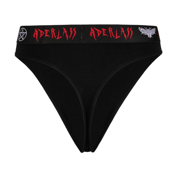 Lingerie Damen-String in elegantem Schwarz | Aderlass