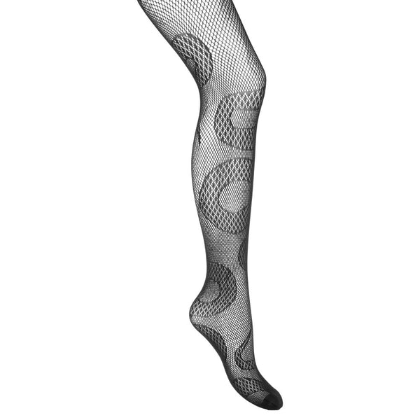 Strumpfhose mit detailliertem Schlangen-Muster Schwarz | Aderlass