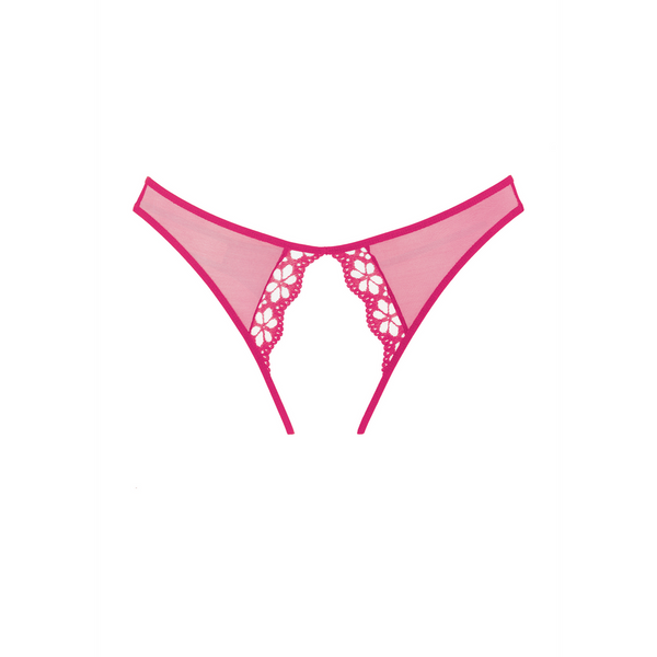 Pinker verführerischer Tanga mit verspielten Spitzendetails von Allure – Ansicht 2
