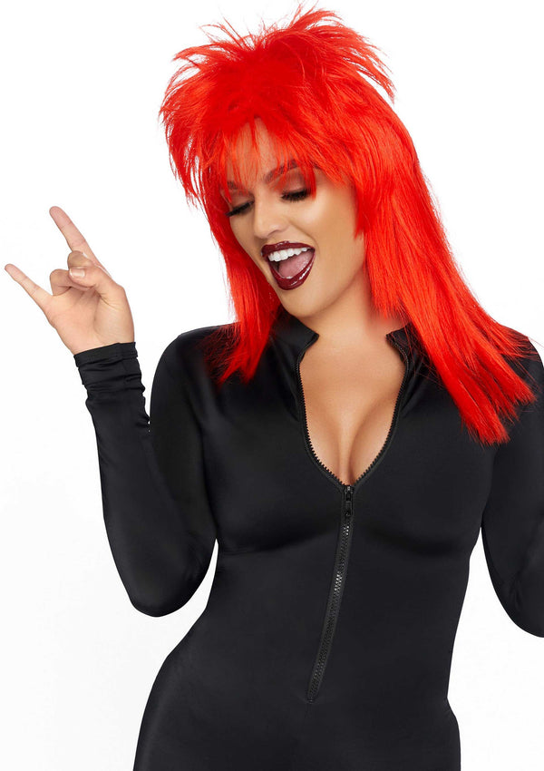 Rotes wildes Rockstar Haarteil mit voluminöser Struktur von Leg Avenue – Ansicht 3