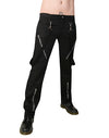 Punk-Jeans mit Bondage-Straps & Metall-Zipper Schwarz | Black Pistol