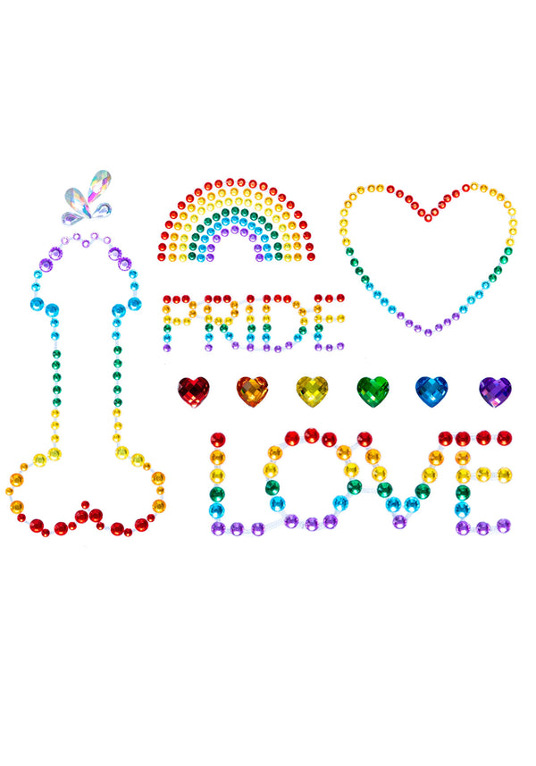 Kostümzubehör - Pride and Love Sticker mehrfarbig | Leg Avenue