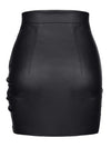 Schwarzer Minirock BRAzzurra001 aus Kunstleder mit Tunnelzug - Black Rose 2.0 Collection | Demoniq