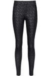 Schwarze Wetlook Leggings BRConstanza001 mit Gürtelschlaufen | Demoniq