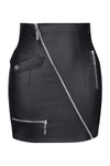 Schwarzer Minirock BRFrancesca001 aus Lederimitat - Black Rose Collection | Demoniq