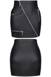 Schwarzer Minirock BRFrancesca001 aus Lederimitat - Black Rose Collection | Demoniq