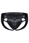 Wetlook Herren Jockstrap mit seitlichen Metallringen Schwarz | CUT4MEN
