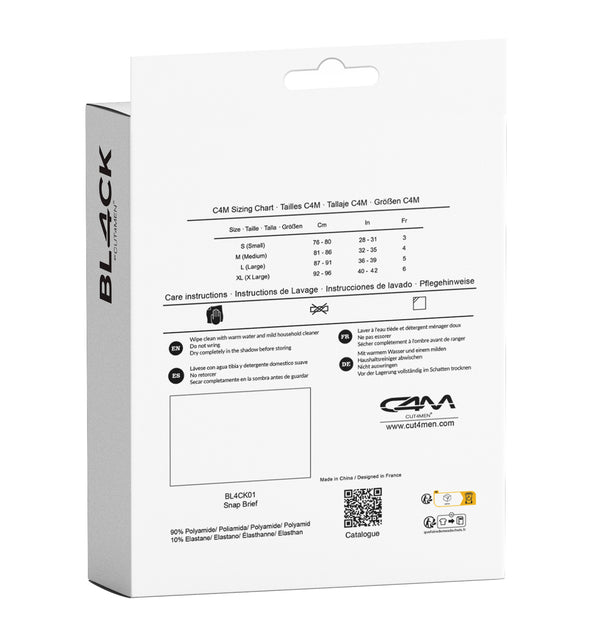 Wetlook Herren-Slip mit Druckknöpfen Schwarz | CUT4MEN