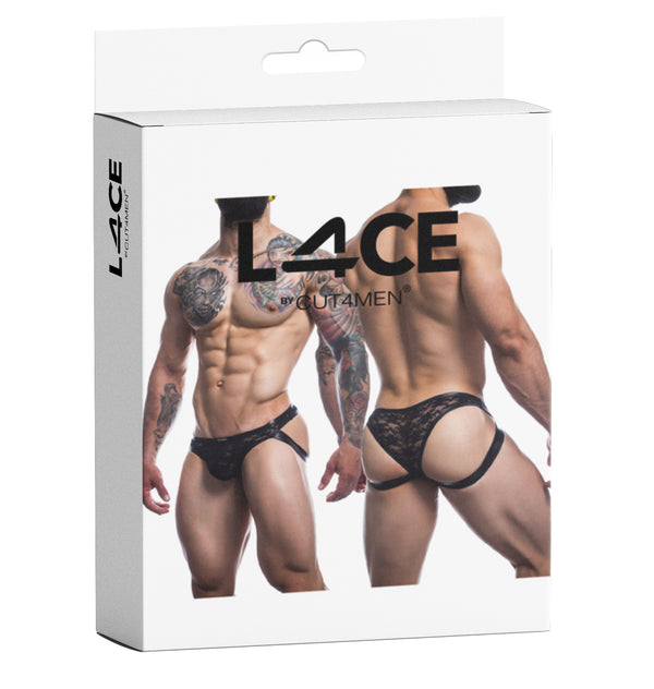 Herren Jockstrap mit Spitze Schwarz | CUT4MEN