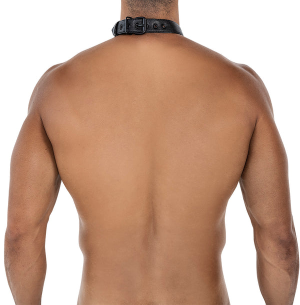 Herren-Harness mit Metallringen und Schnallenverstellung Schwarz | CUT4MEN