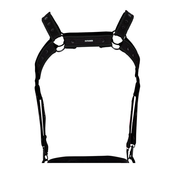 Herren-Brust-Harness mit Metallringen Schwarz | CUT4MEN