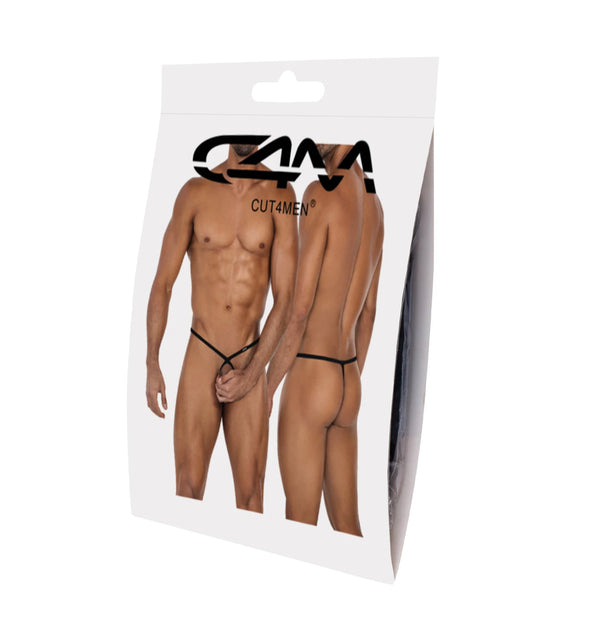 Wetlook Ouvert-Herren-String Schwarz | CUT4MEN