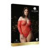 Roter atemberaubender schulterfreier Teddy mit feiner floraler Spitzenoptik von Le Désir by Shots – Ansicht 9