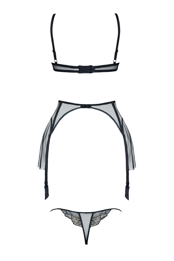 Catherine - Edles Dessous-Set in Schwarz & Gold aus der Magnetic Collection | Demoniq