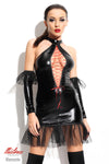 Wetlook-Minikleid - Martha - Set inkl. T-String, Strümpfe & Armstulpen | Demoniq