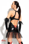 Wetlook-Minikleid - Martha - Set inkl. T-String, Strümpfe & Armstulpen | Demoniq