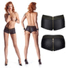 Sexy Wetlook Shorts CBMichelle001 in Schwarz mit Goldakzenten | Demoniq