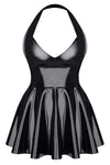 Schwarzes Lack-Minikleid mit Reißverschluss TDSvenja001 | Demoniq