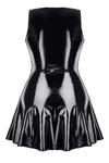 Schwarzes PVC Mini-Kleid mit Zwei-Wege-Reißverschluss TDPerlita001 | Demoniq