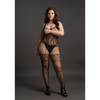Schwarzer verführerischer Bodystocking mit elegantem Spitzenmuster von Le Désir by Shots – Ansicht 12