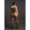 Schwarzer verführerischer Bodystocking mit elegantem Spitzenmuster von Le Désir by Shots – Ansicht 13