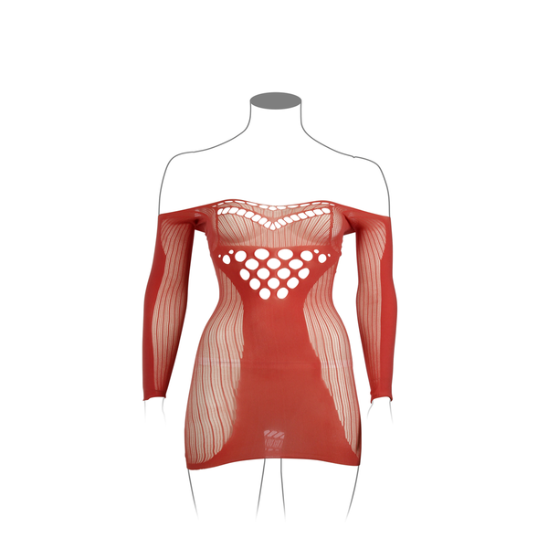 Rotes atemberaubendes langärmliges Minikleid mit aufregenden Cut Outs | Le Désir by Shots