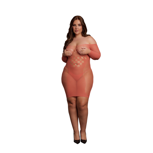 Rotes atemberaubendes langärmliges Minikleid mit aufregenden Cut Outs | Le Désir by Shots