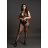 Schwarzer hochgeschlossener Bodystocking mit filigranem Spitzenmuster von Le Désir by Shots – Ansicht 12