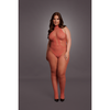 Roter atemberaubender Bodystocking im sinnlichen Mix aus Spitze und Netz von Le Désir by Shots – Ansicht 12