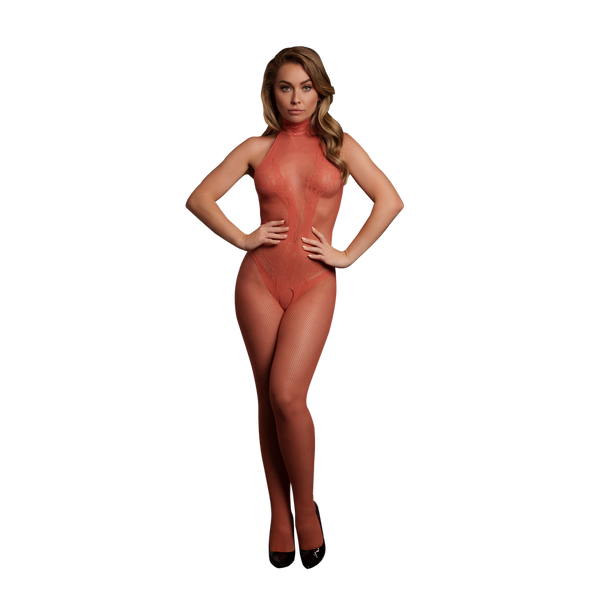 Roter atemberaubender Bodystocking im sinnlichen Mix aus Spitze und Netz von Le Désir by Shots