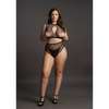 Schwarzes verführerisches Netzset mit bauchfreiem Top und Taillenslip von Le Désir by Shots – Ansicht 5