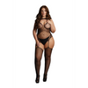Schwarzer verführerischer Bodystocking mit Netzoptik und Strapsen von Le Désir by Shots – Ansicht 8