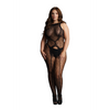 Schwarzer aufregender Neckholder Bodystocking mit wildem Leopardenmuster von Le Désir by Shots – Ansicht 8