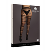 Schwarze verführerische Strapsstrumpfhose mit elegantem Streifenmuster von Le Désir by Shots – Ansicht 9