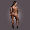 Schwarzer eleganter langärmeliger Bodystocking in feiner Netzoptik von Le Désir by Shots – Ansicht 13