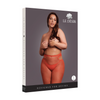 Rote schimmernde Cutout Strumpfhose mit goldenem Glitzereffekt von Le Désir by Shots – Ansicht 6