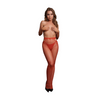 Rote schimmernde Cutout Strumpfhose mit goldenem Glitzereffekt von Le Désir by Shots