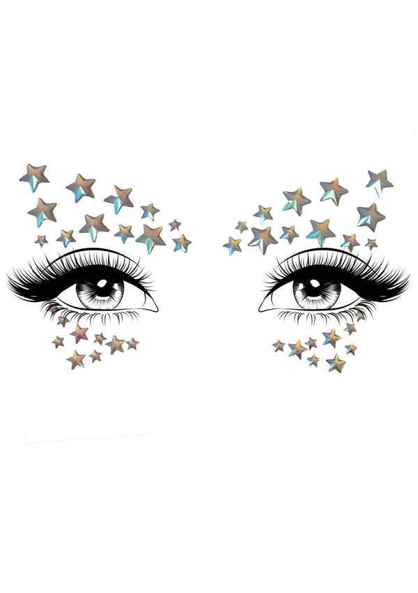 Transparentes funkelndes Gesichtsjuwel Set für Festival Looks von Leg Avenue – Ansicht 2